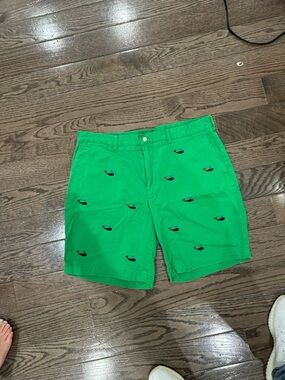 Ralph Lauren Kelly Green Cotton Shorts with Navy Tags